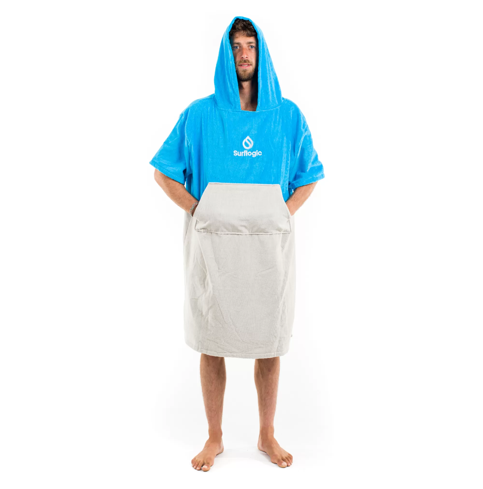 Surflogic Ponchos>Poncho Cyan & Gris