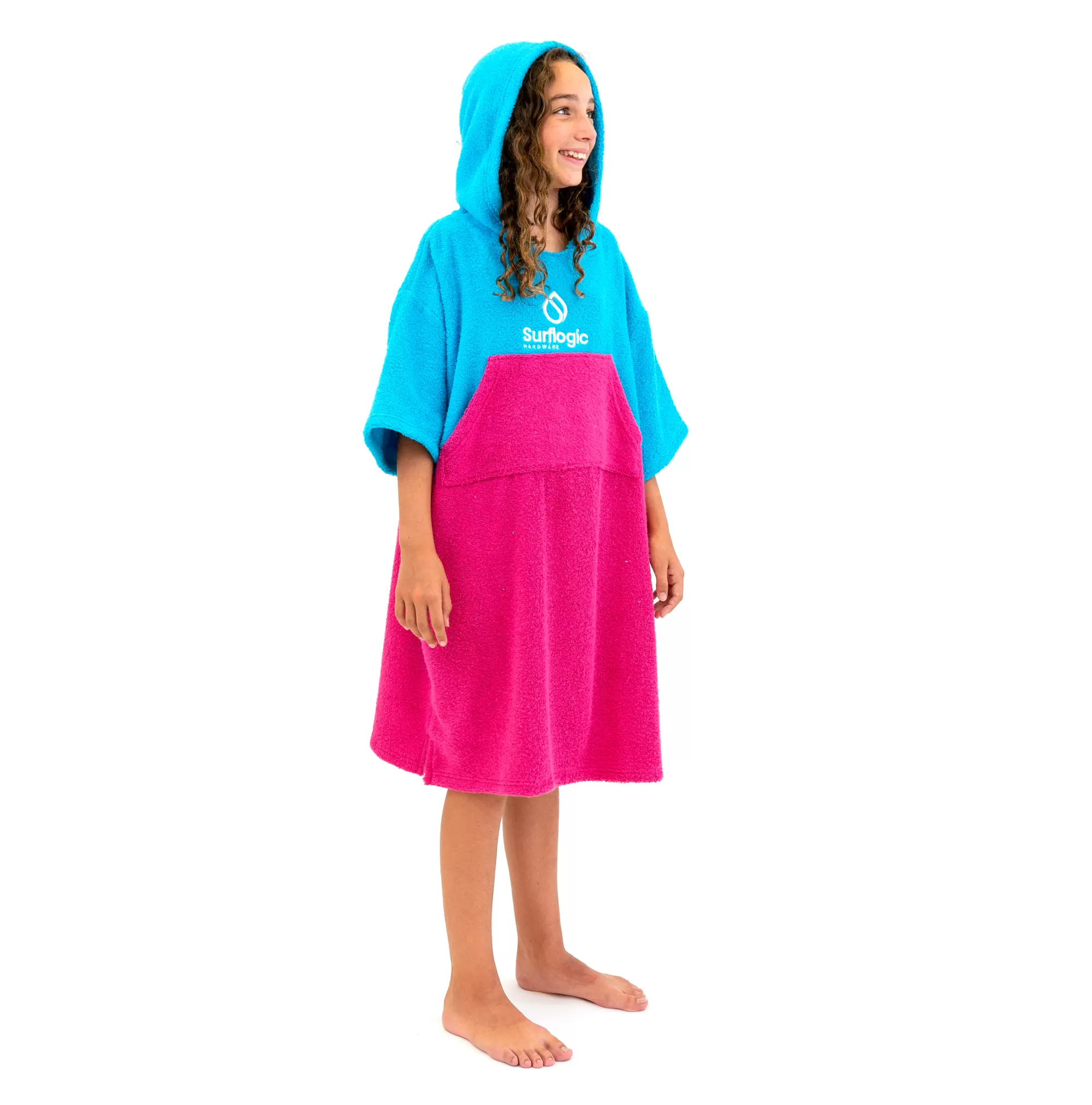 Surflogic Ponchos>Poncho Cyan & Rose Fluo (Junior)