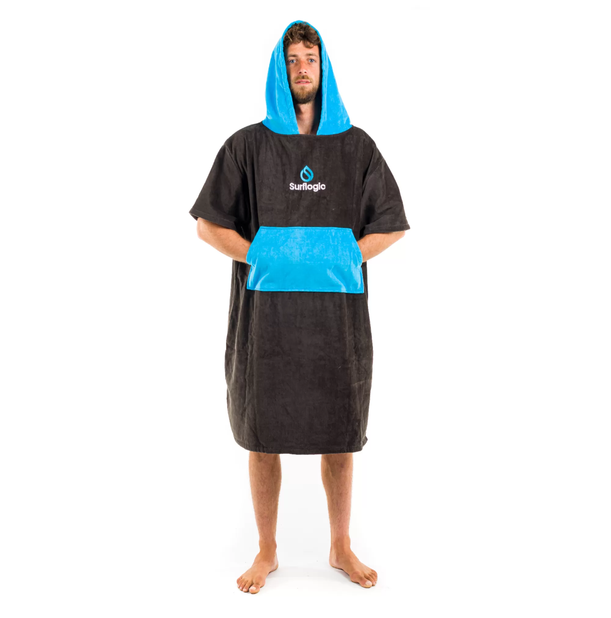 Surflogic Ponchos>Poncho Noir & Cyan